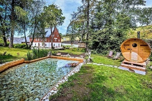 Horská chalupa - jezírko a sauna - Krušné hory