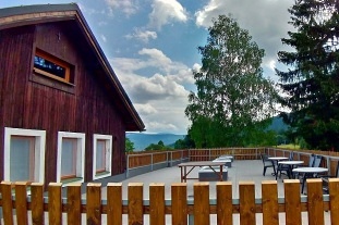 Horská chata Jizerky - výhled na Čertovu horu